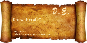 Daru Ernő névjegykártya